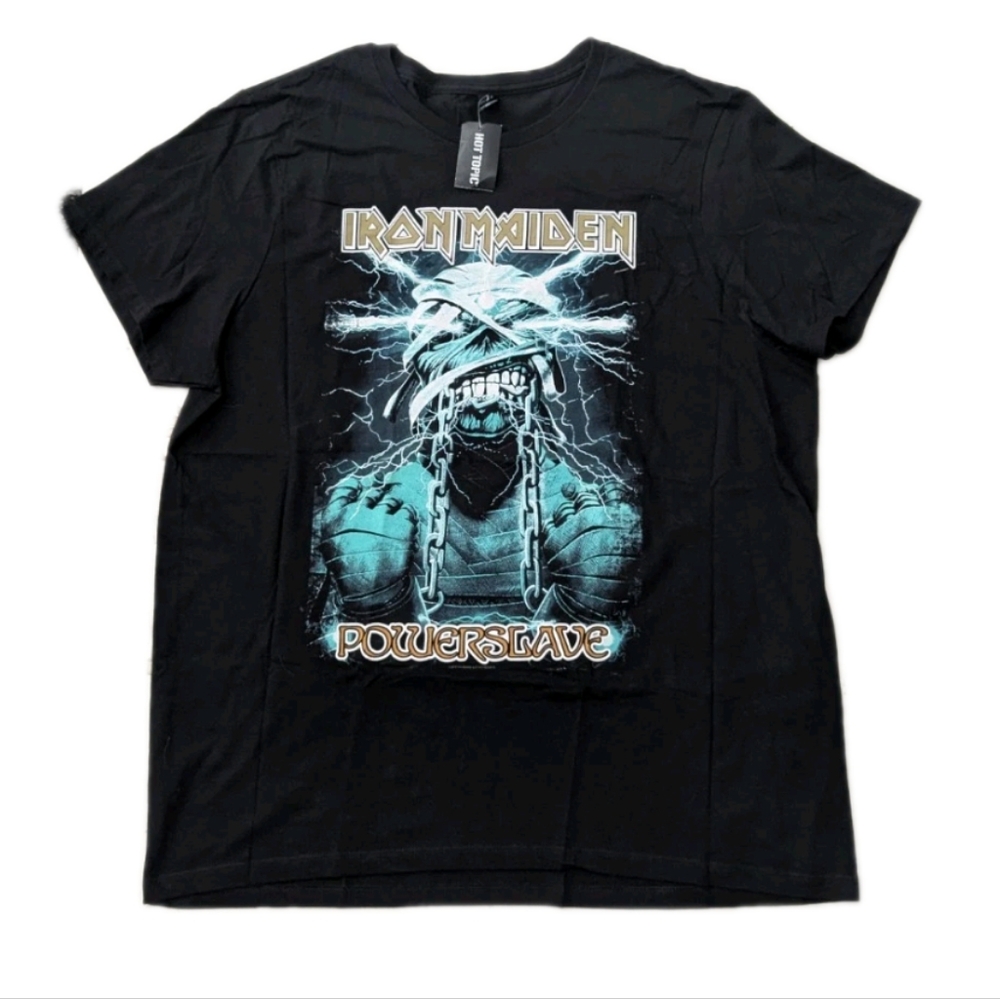 Iron Maiden Powerslave Graphic Band Rock T-shirt Size XXL Black Metal Retro NWT